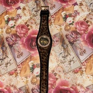 Vintage guess leopard leather watch